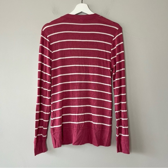 Zenana Outfitters Pink Striped Snap Up Cardigan Medium - Picture 2 of 7